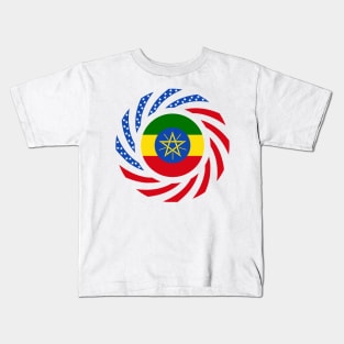 Ethiopian American Multinational Patriot Flag Kids T-Shirt